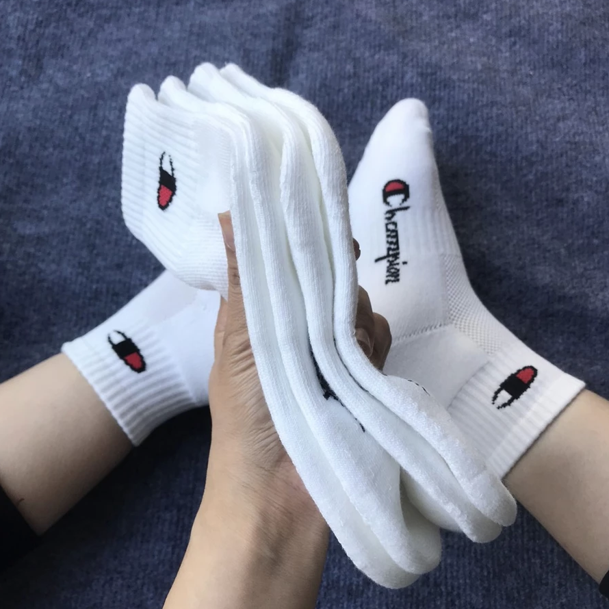 set 5 vớ champion tất nam nữ cổ trung thể thao set 5 vớ champion tất nam nữ cổ trung thể thao